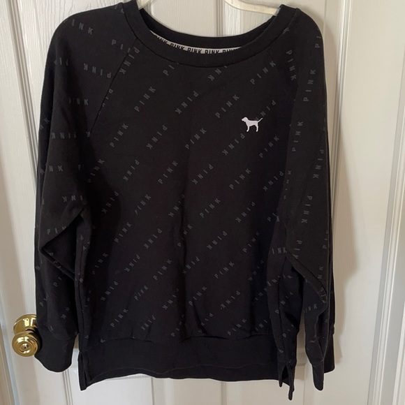 PINK size large black with PINK lettering throughout  shirt w/ dog logo - Picture 1 of 2